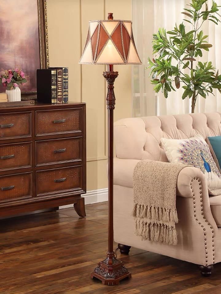 American Floor Lamp, Living Room Lamp, Bedroom Light Luxury, Vertical Simple Sofa, Coffee Table, Household Bedside Floor Lamp