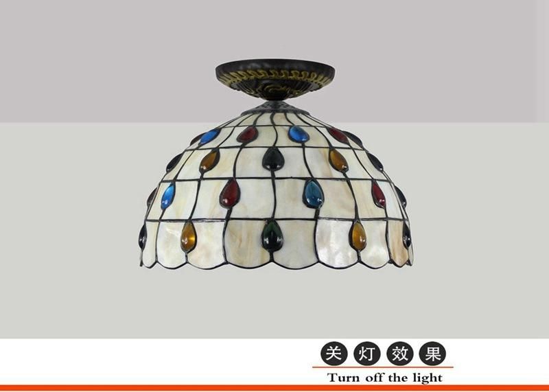 30cm European Tiffany Colored Glass Restaurant Bedroom Aisle Living Room Light (WH-TA-19)