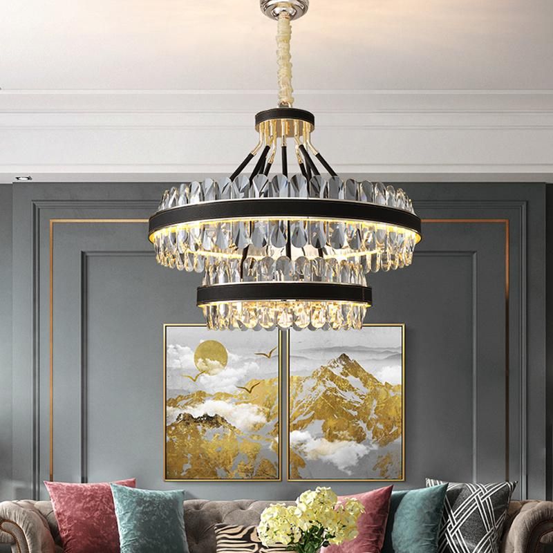 Vintage Style Crystal Chandelier Hotel Exihibition Hall Bedroom Pendant Lamp