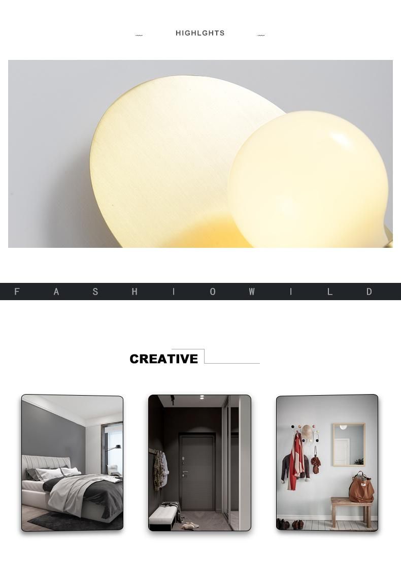 Modern Wall Lamp Stylish Brass Gold E27 for Living Dining Room Brass Wall Lamp (WH-OR-228)