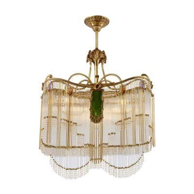 Made in Chiana Chandeliers, American Glass Ceiling Light Brass Villa Lighting Chandelier Luxury Modern K9 Crystal Pendant Lamp