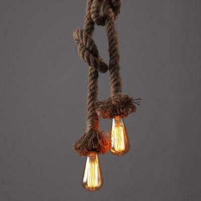 Retro Hemp Rope Industrial Loft Pendant Lamp Vintage American Style Creative Hanging Pendant Lighting
