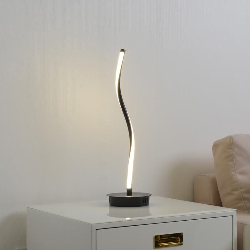 Nordic Post-Modern Scandinavian Minimalist Decorative Bending Line Table Lamp for Bedside Bedroom or Office or Living Room