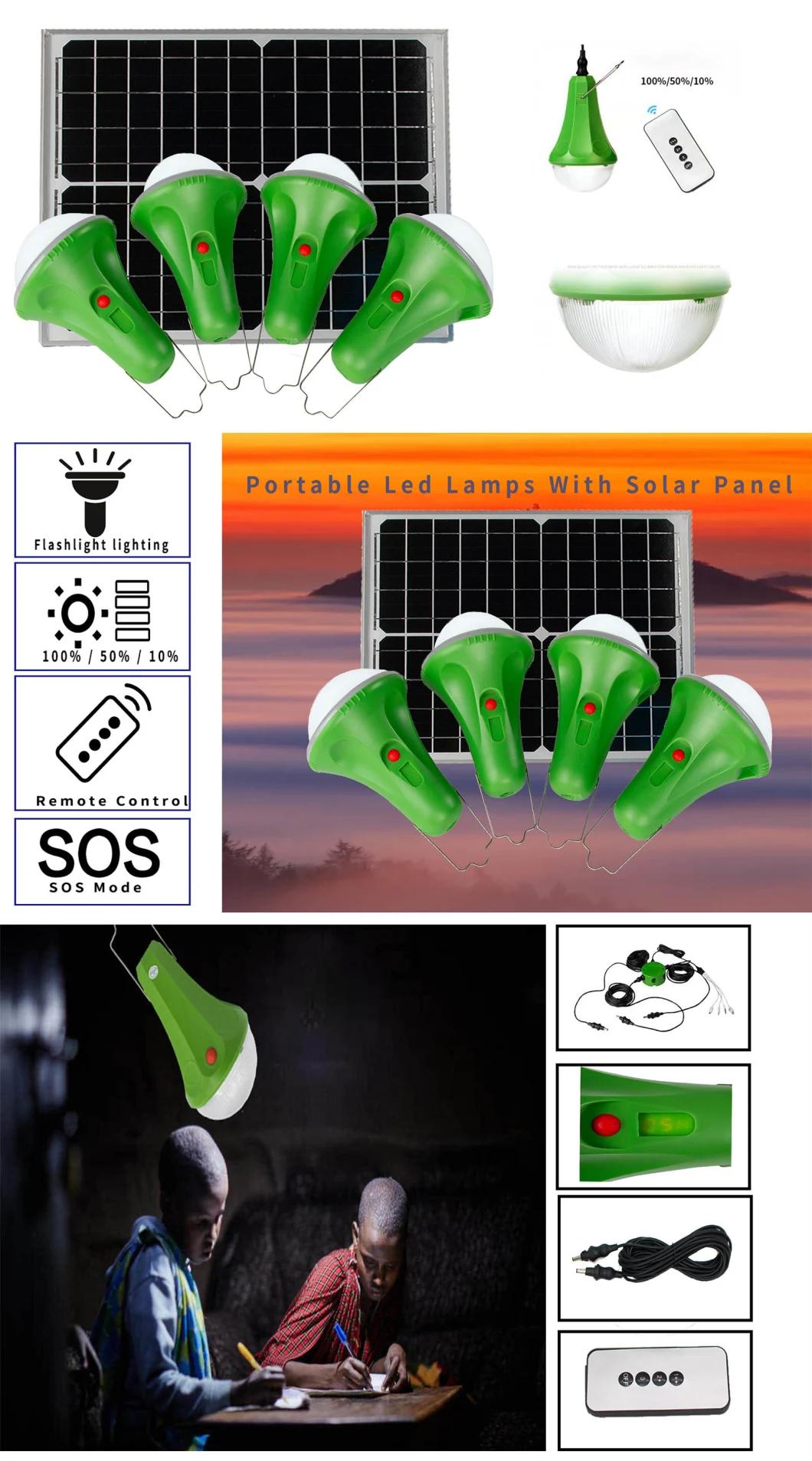 Synsvo 25W Solar System with 4 Lamp Mobile Charging 100% Solar Power USB Mobile Charger Solar Light