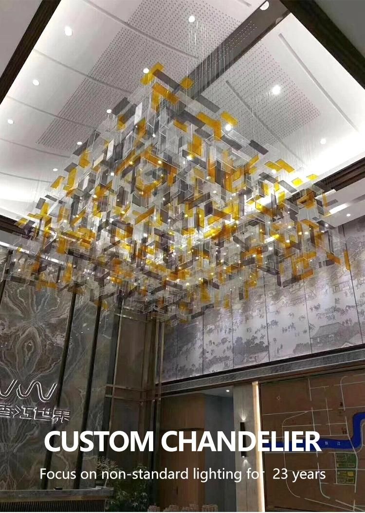 Zhongshan Professional Factory Show Room Large Luxury Glass Custom LED Chandelier Lamp