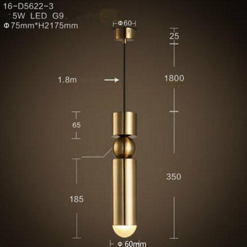 Nordic Simple Gold Pendant Light Loft Single Long Wire Light Head Bedside Kitchen Drop LED Pendant Light (WH-AP-253)