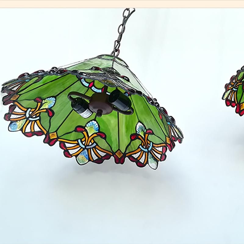 Umbrella-Shaped British Neoclassical Pendant Lamp Tiffany Creative Chandelier Energy Saving Lamp