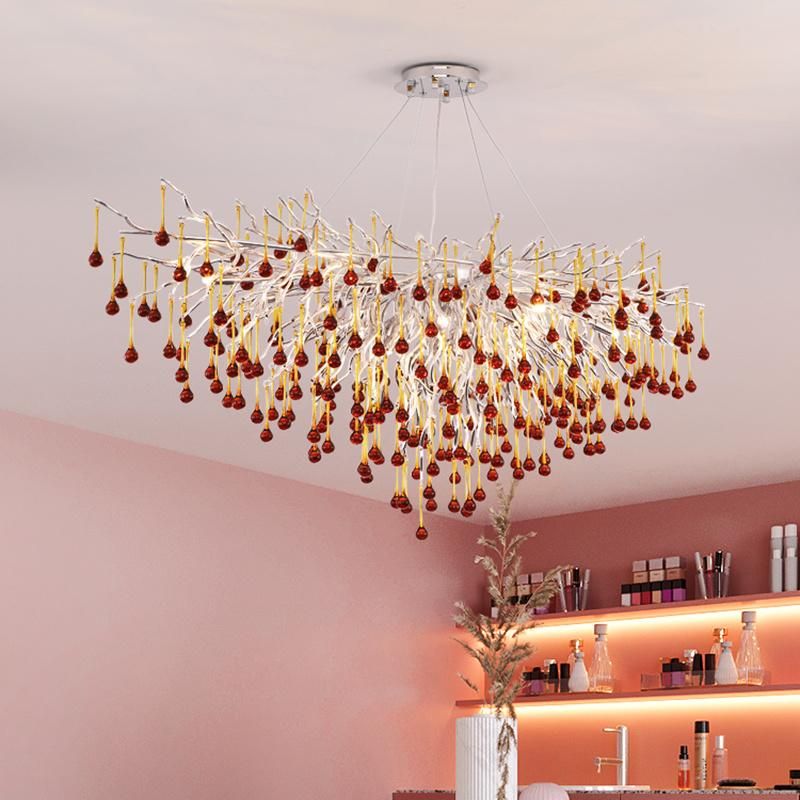 Dining Room Crystal Chandelier Villa Branch Hall Living Room Lamps