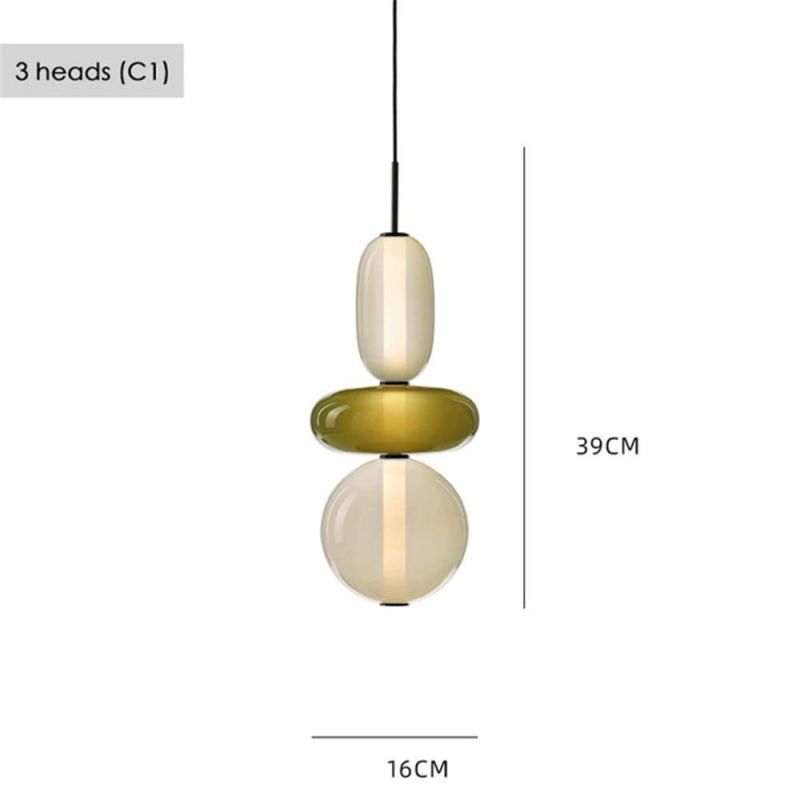 Glass Ball LED Pendant Lamp Bedside Bar Cafe Hanging Lights Candy Cartoon Home Decor Pendant Lights