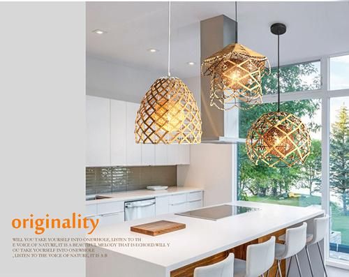 Chandelier Pendant Lamp Rattan Light Hanging Lights for Living Room Indoor Lighting Decoration