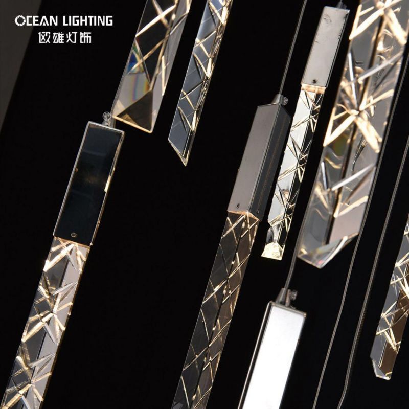 Golden Warm Lighting 3000K Metal 22*3W Hanging Crystal Chandelier