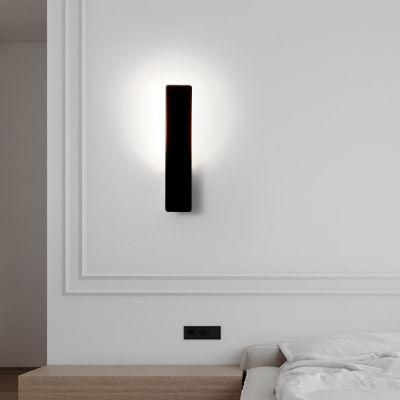 Minimalism Pure Color Black Concise Wall Lamp Living Room Lamp Bedside Lamp