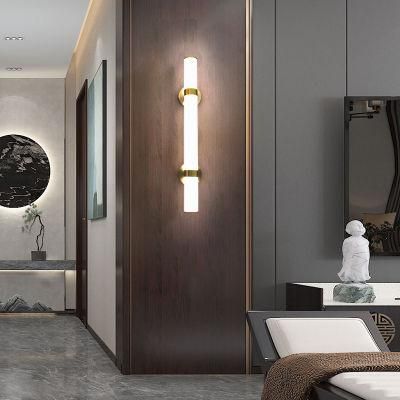 Elegance Decorative Villa Hotel Room Light Glass LED Wall Light, Champagne Gold Finished