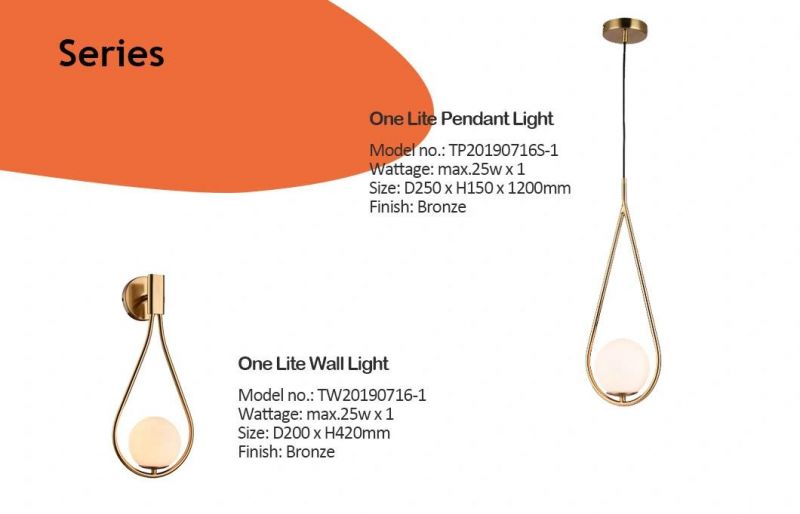 One Lite Bronze Drop Frame Wall Lamp with Opal Glass