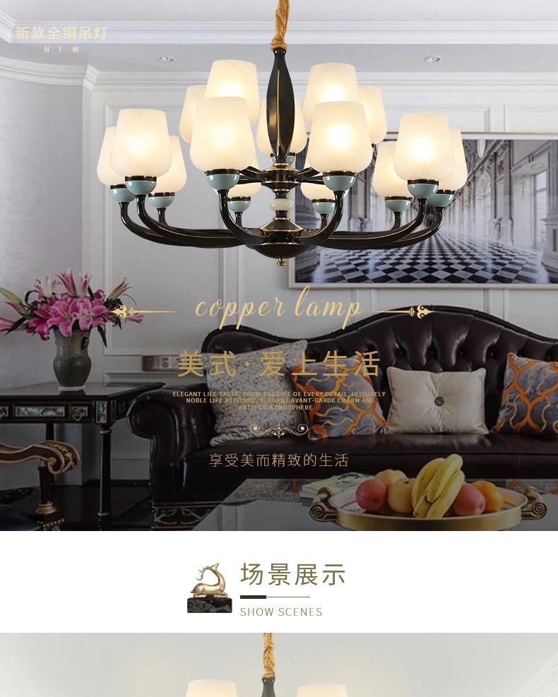 All Copper Modern LED Indoor Hotel Restant Home Ceiling Pendant Decoration Lighting Home Lighting and Fancydinning Light