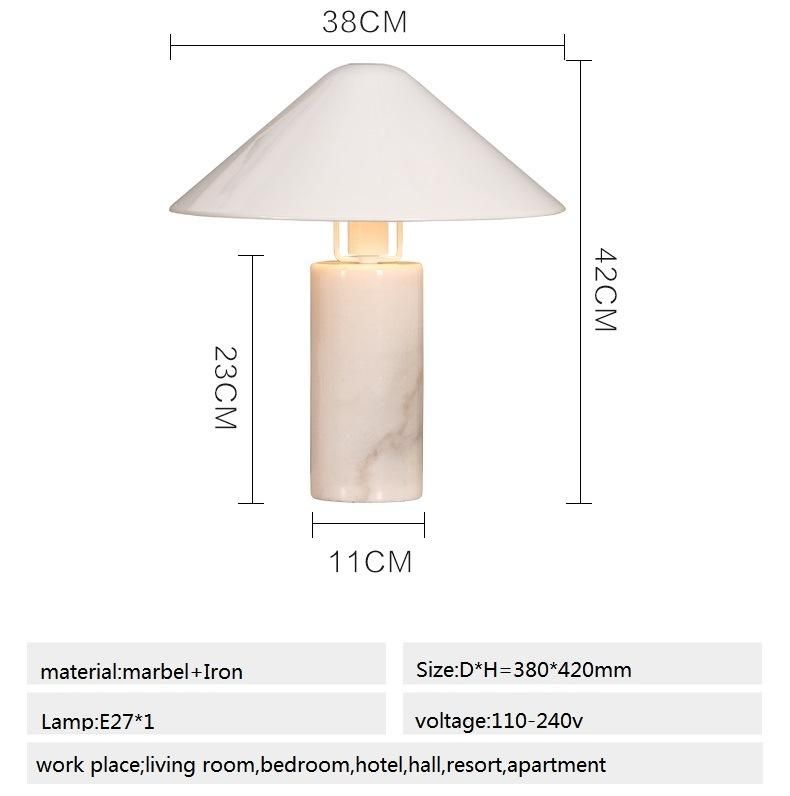 Adjustable Metal Cap Table Lighting LED Marble Table Lamp Zf-Cl-006