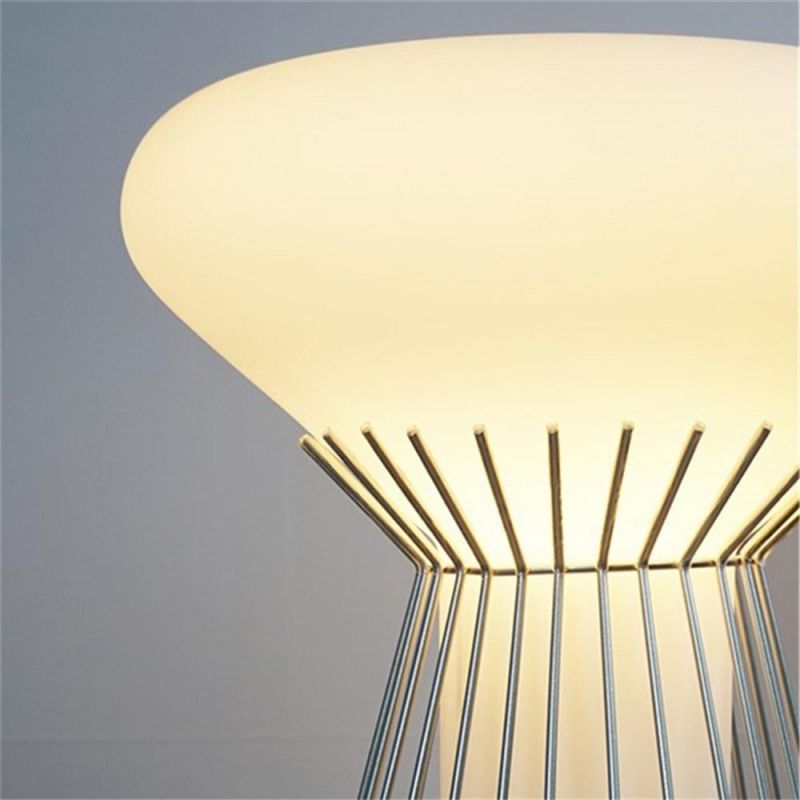 Modern White Glass Floor Lamps Stainless Steel Bedroom Bedside Living Room Standing Lights