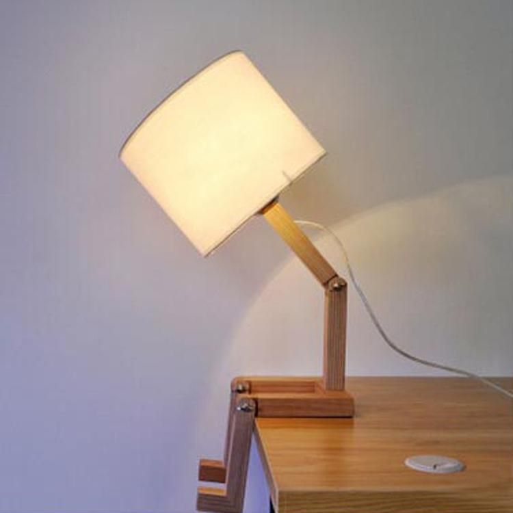 Simple Adjustable Modern Solid Wood Creative American Vertical Table Lamp