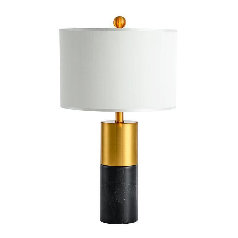 Decorative Light Luxury Creative Designer Bed Side Lamp Modern Minimalist New Contemporary Luxury White Marble Base Golden Desk Light for Hotel Table Lamp