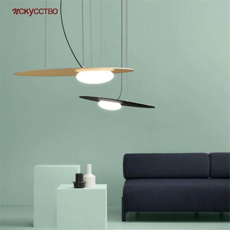 Postmodern Linear Pendant Light Design Gold Light Fixtures Glass Light for Restaurant Coffee Pendant Lamp (WH-AP-150)