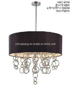 Ringlets 28 Inch Ceiling Pendant Lamp with Black Fabric Lampshade (HBC-9119)