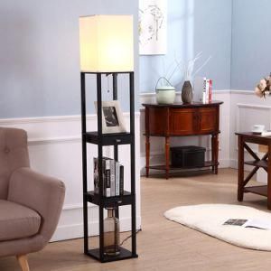 Shelf Floor Lamp with Drawer, 3 with Storage Shelves