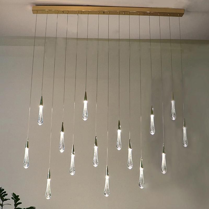 Hotel Project Crystal Glass Rain Drop Pendant Lighting