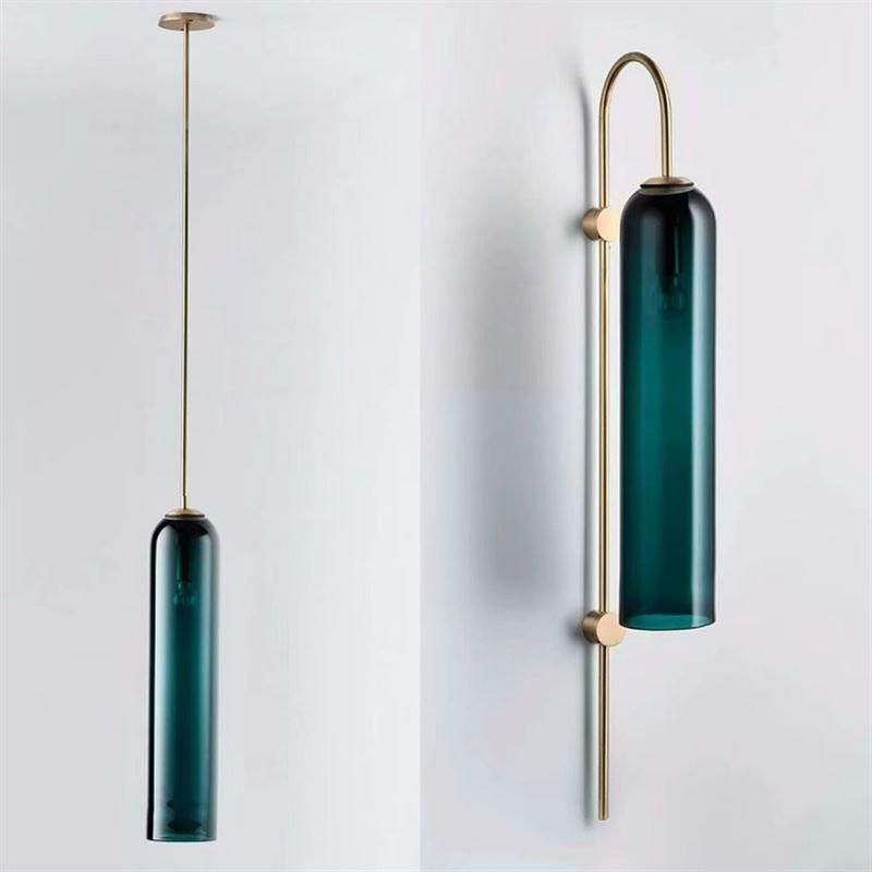 Creative Northern Europe Tube Hotel Prototype Room Glass Blue Wall Lamp (WH-OR-50)