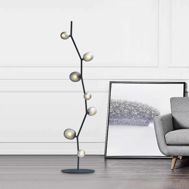 Nordic Living Room Simple Light Luxury Glass Ball Tree Bedroom Model Room Art Creative Decoration Designer Floor Lamp