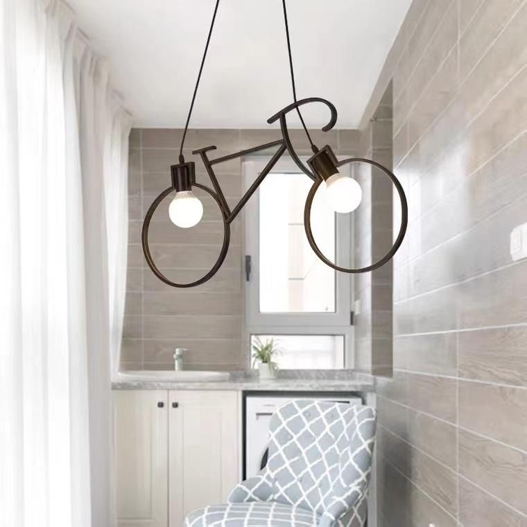 Retro Bicycle Bike Pendant Light Creative Rion Luminaire Living Room Home Lighting Chandelier Light