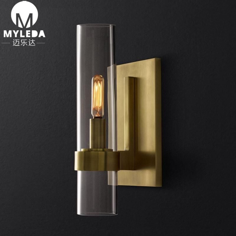 Simple Glass Art European LED Wall Light with Edison Bulb