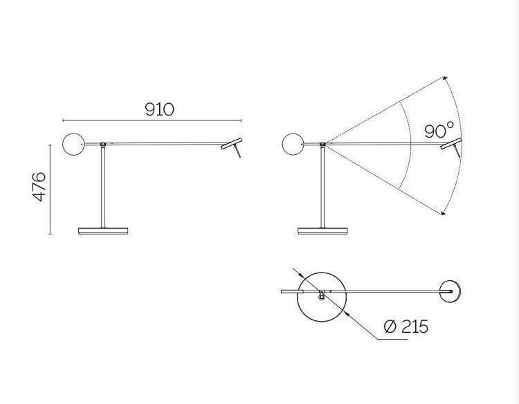 Decorative Standing Table Light for Office Study Reading Vertical Bedside Floor Desk Lamp