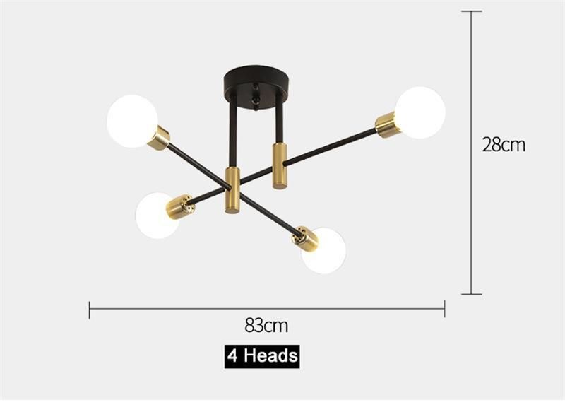 Nordic Creative Modern Chandelier Indoor Minimalist Lighting Living Room LED Ceiling Lamp