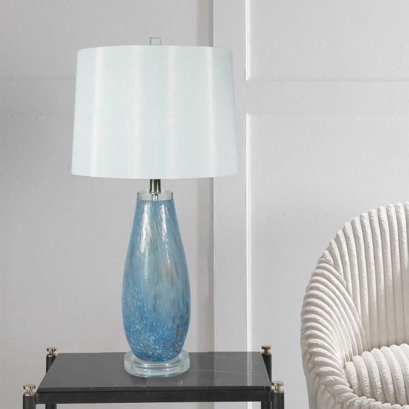 Modern Nordic American Simple Blue and Green Glass Lamp Fashion Creative Lamp Bedroom Villa Living Room Bedside Decoration Glass Table Lamp