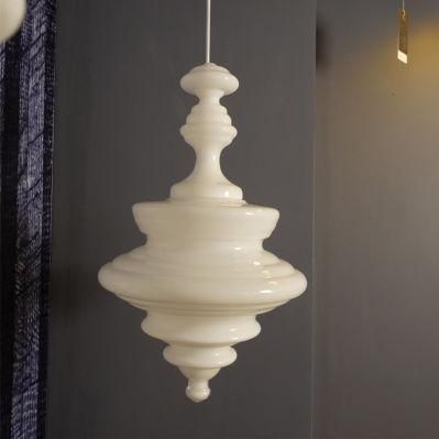 Dlss New White Glass Modern Hanging Light