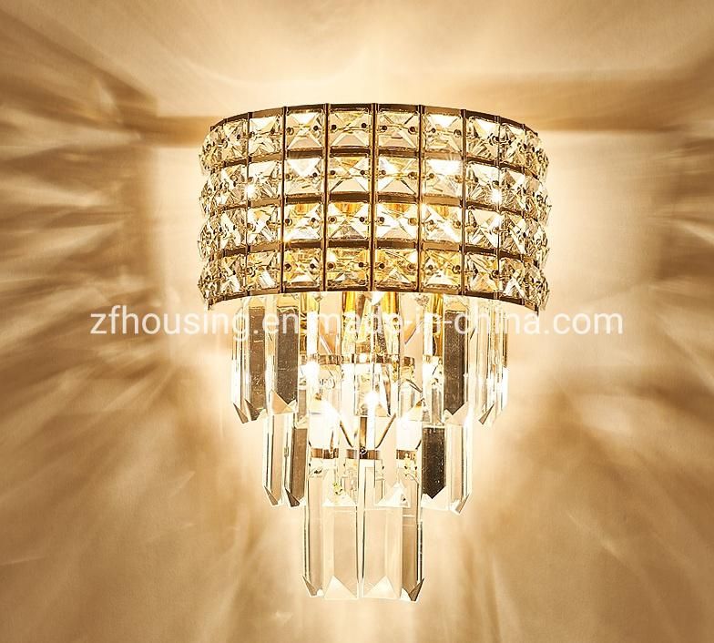 Wall Lamp Bedroom Living Room Decorative Golden Crystal Lighting Wall Lamp for Home Sitting Room