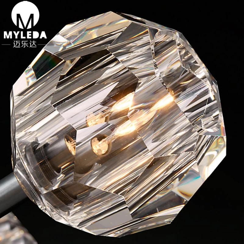 European Modern Living Room Glass Crystal LED Pendant Lamp