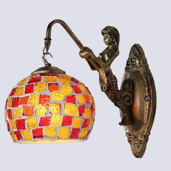 Mediterranean Style Art Deco Turkish Mosaic Wall Lamp Stained Glass Retro Vintage Wall Mounted Bracket Light (WH-VR-112)