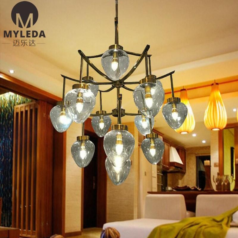 Custom Made Luxury Large Decorative Crystal Glass Chandelier for Hotel