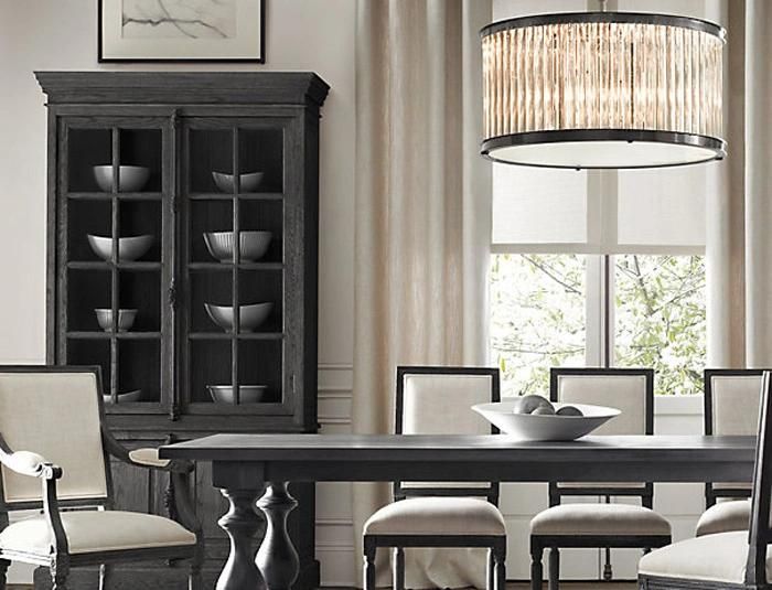 Post Modern Small Crystal Bar Chandelier Pendant Lighting for Dining Room, Living Room, Bar in Black Frame