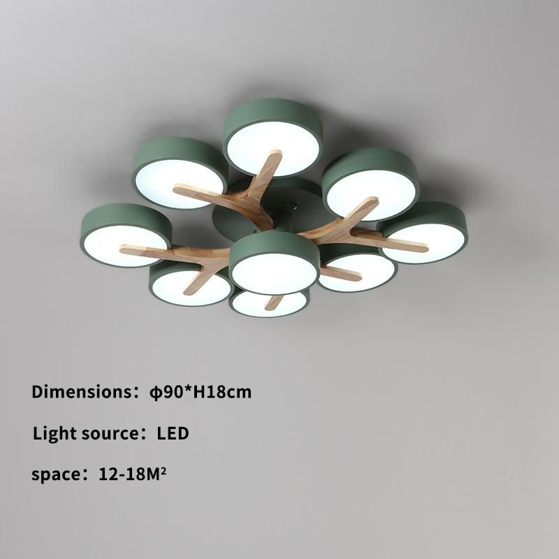 Modern LED Ceiling Lamps for Living Room Bedroom Kitchen Home Surface Mount Nordic Style Wooden Chandelier (WH-WA-22)