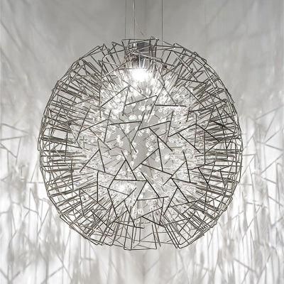 2022 Postmodern New Simple Design Stainless Steel Cage Linear Pendant Light