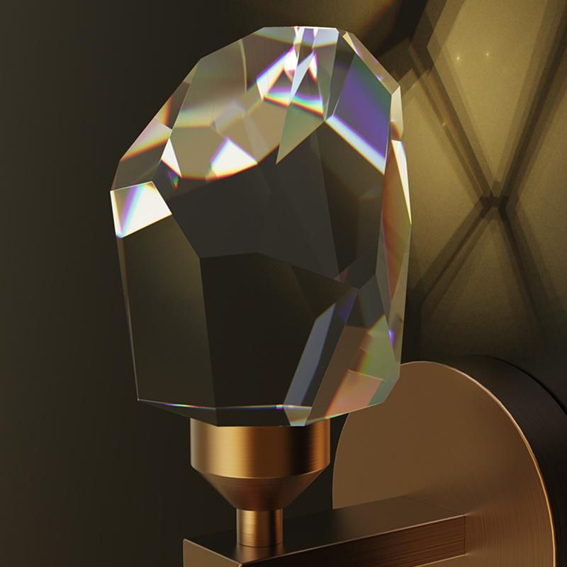 Modern Copper Crystal Wall Lamp Living Room Lamp Bedroom Bedside Lamp