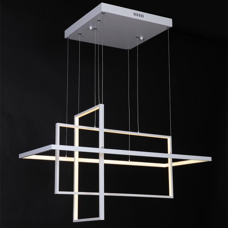 Modern Cube Aluminium LED Simple Squares Banquet Hall Chandelier Pendant Lamp