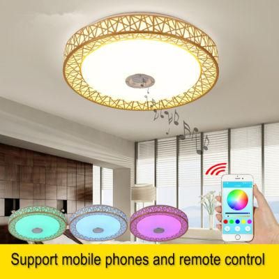 Dimmable Bluetooth Speaker Music Audio RGB Modern Home Lighting LED Ceiling Lights (WH-MA-41)