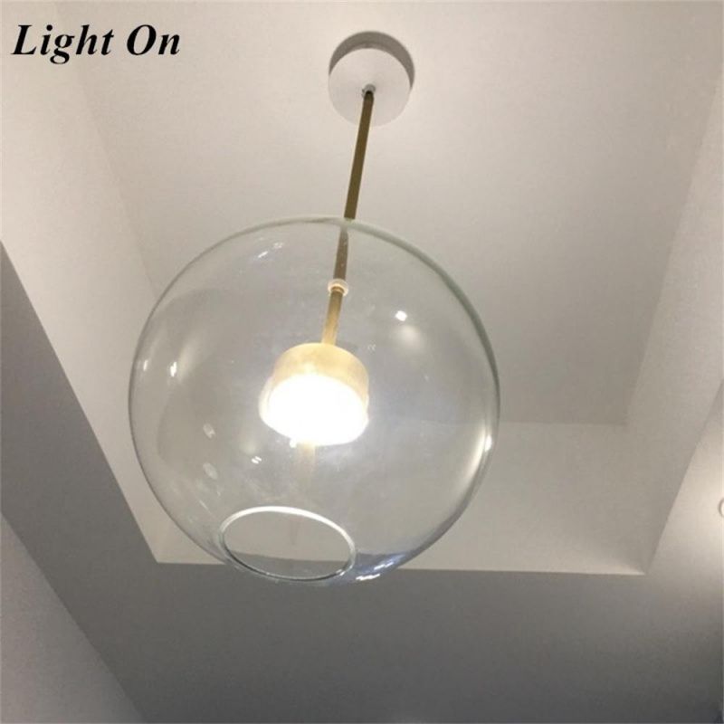 Modern Mouse LED Bubbles Ball Pendant Lights Glass Lustre Luminaria Clear Hanging Light for Living Room Bedroom Restaurant