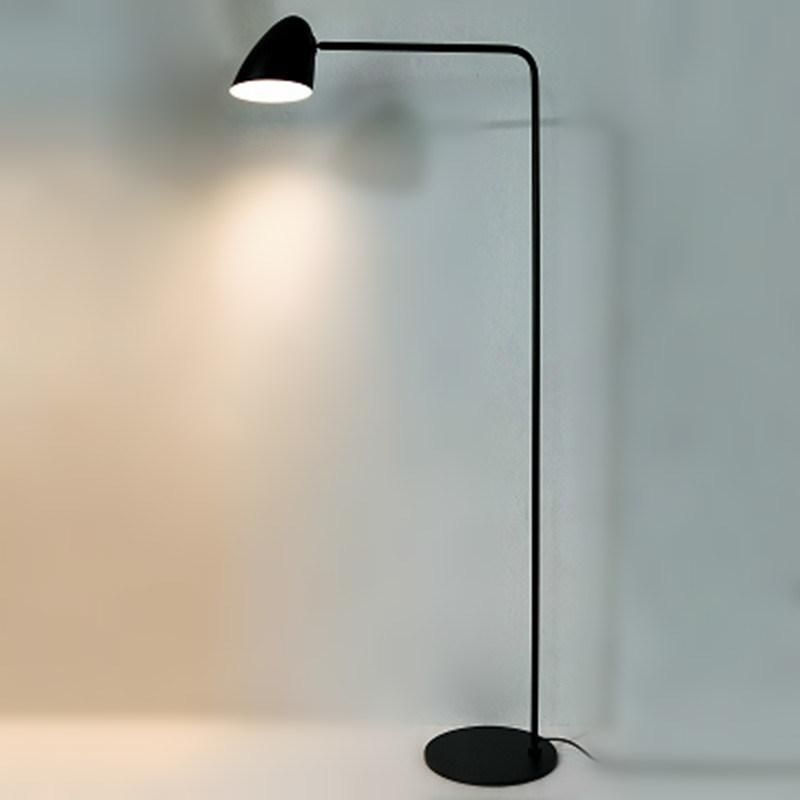 Iron Shade and Body in Matte Powder Coated Finish Floor Lamp.