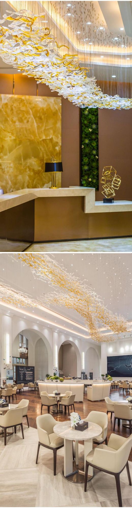 Non-Standard Light Decorative Stairs Villa Commercial Modern Luxury Modern Glass LED Chandelier Lamp