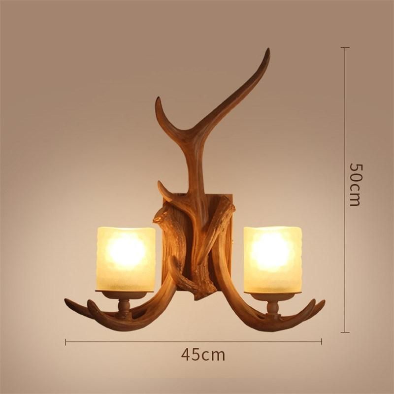Retro Antlers Wall Lamp Living Room Bar Creative Deer Decor Wall Lights Aisle Bedroom Restaurant Dining Room LED Wall Sconce