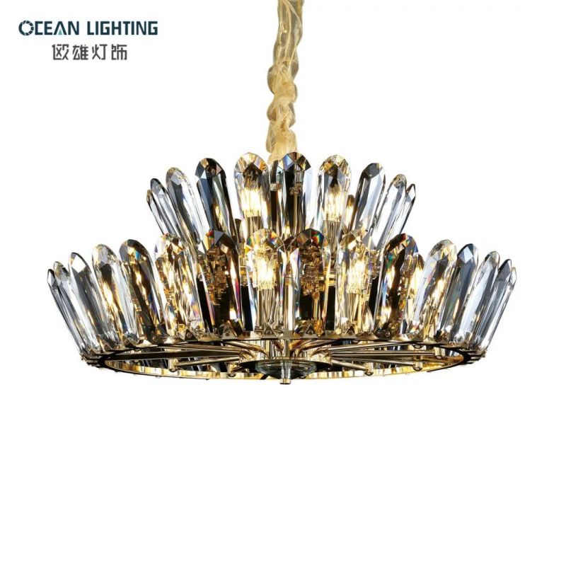 Hotel Crystal Indoor Luxury Long Pendant LED Lamp Chandeliers Lights